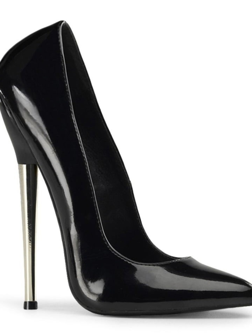 Devious Pleaser Shoes Dagger 01 Black 7" Stiletto Sz 14